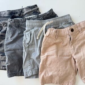 Stylish Kids Shorts Set - Gray, Tan, and Camouflage- bundle of 4